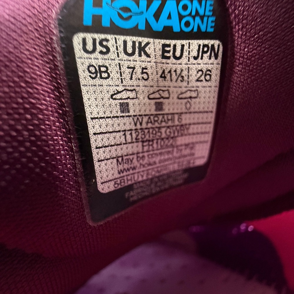 Hoka Arahi 6 Womens Running Shoes Size 9 B Grape Wine Beauty Berry 1123195 GWBY - Picture 9 of 13